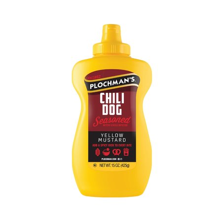 PLOCHMANS 15 oz Chili Dog Flavored Yellow Mustard CHILIBANJO15